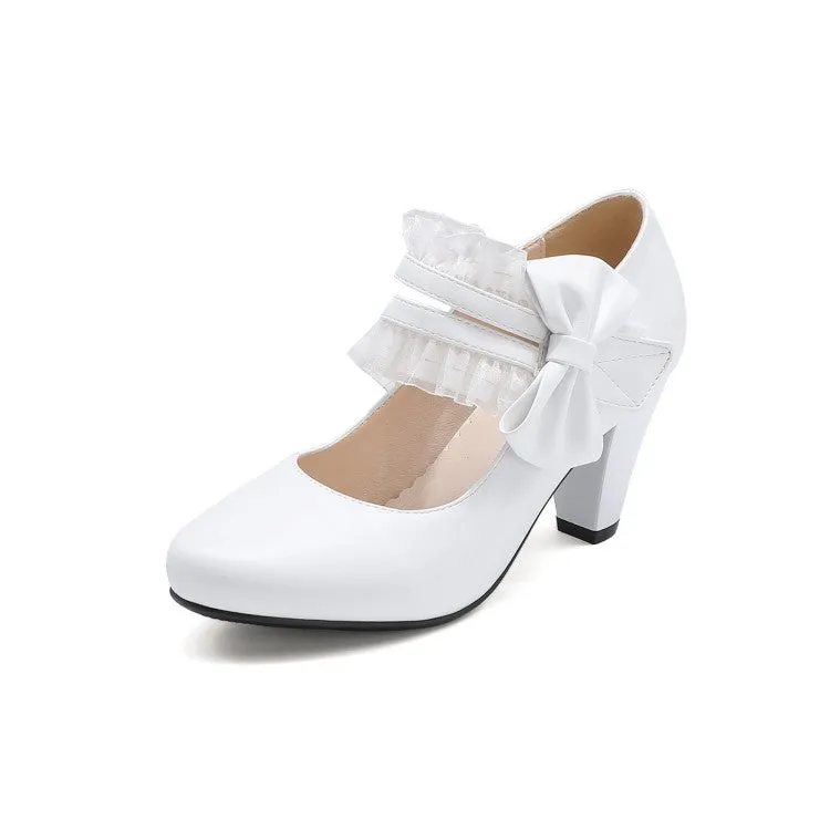 Women's Bwotie Mary Jane Block Heels Pumps