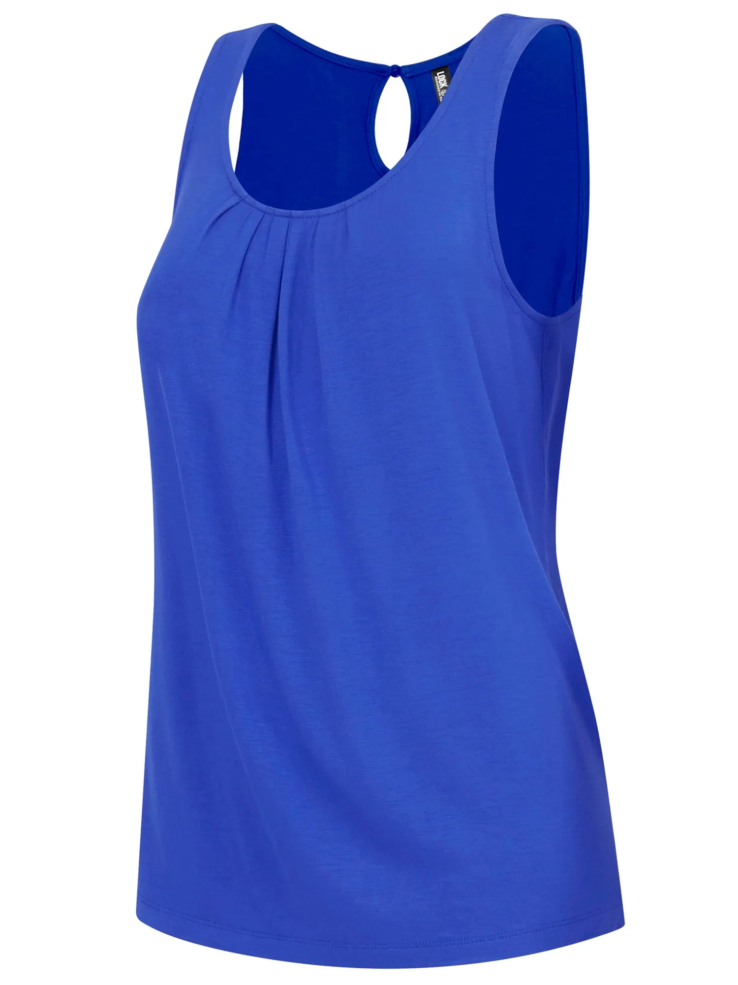 Women's Pleated Front Scoop Neck Shell Tank