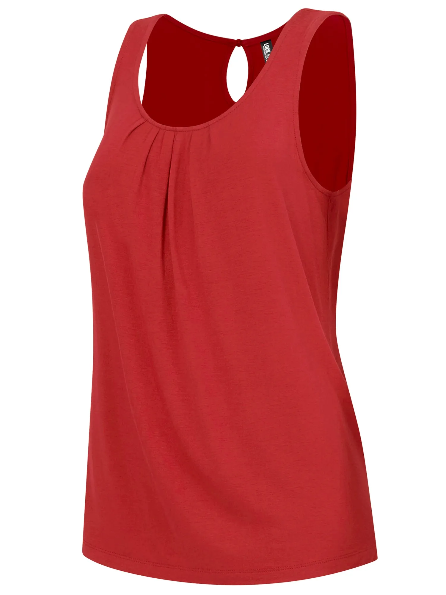 Women's Pleated Front Scoop Neck Shell Tank