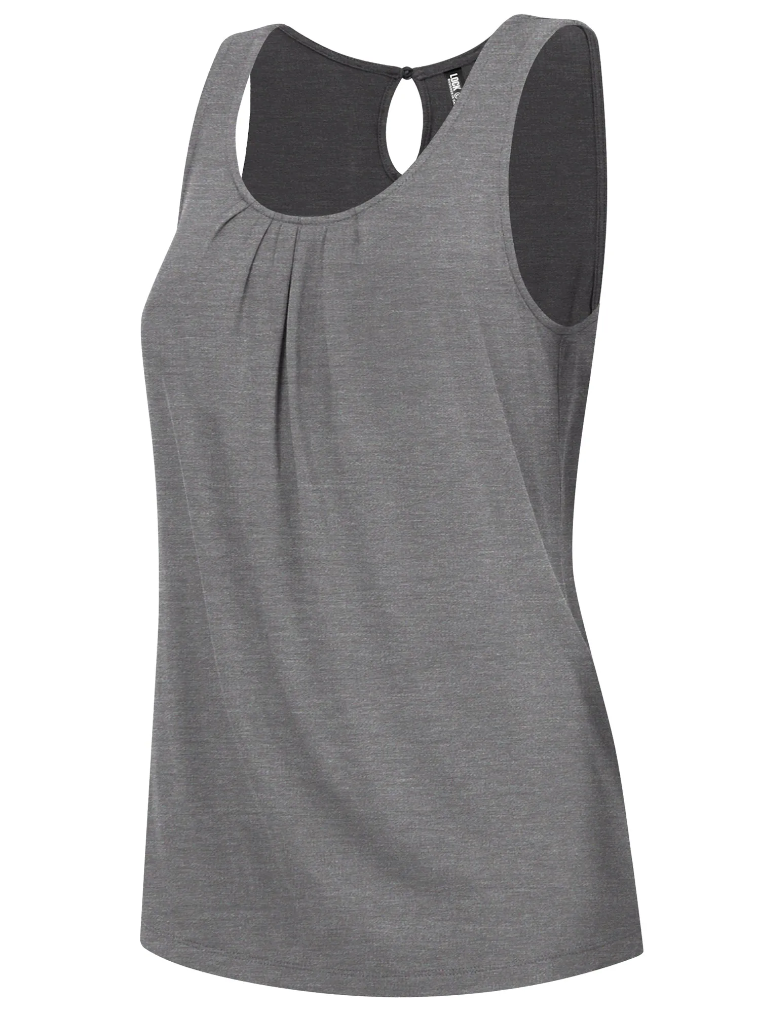 Women's Pleated Front Scoop Neck Shell Tank